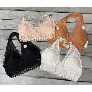 True Bralette Lot Brand New With Tags 4 Size L Pink Orange White Black